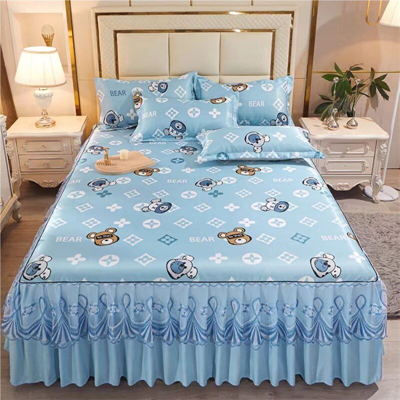 Bed Skirt Style Bedspread Lace Set - Casatrail.com