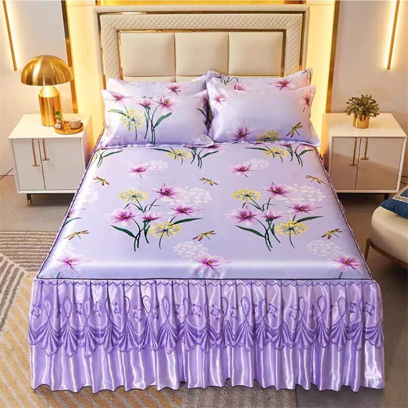 Bed Skirt Style Bedspread Lace Set - Casatrail.com