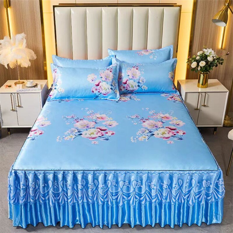 Bed Skirt Style Bedspread Lace Set - Casatrail.com