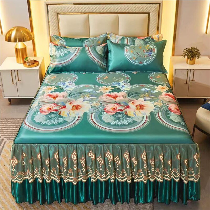 Bed Skirt Style Bedspread Lace Set - Casatrail.com