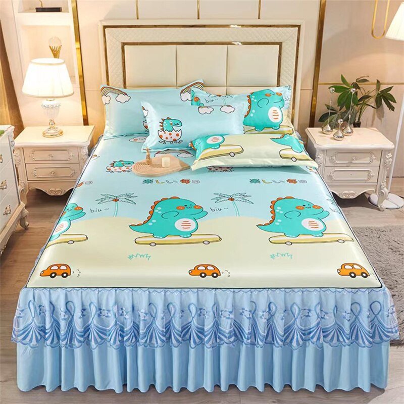 Bed Skirt Style Bedspread Lace Set - Casatrail.com