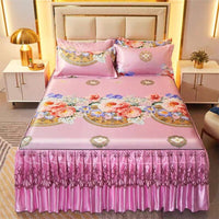 Thumbnail for Bed Skirt Style Bedspread Lace Set - Casatrail.com