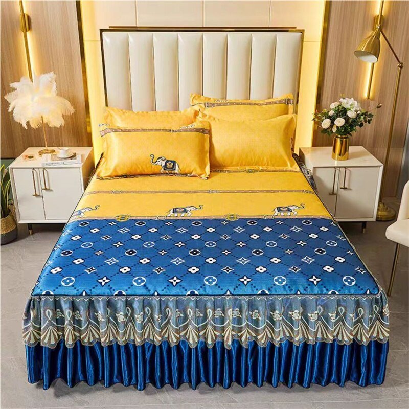 Bed Skirt Style Bedspread Lace Set - Casatrail.com