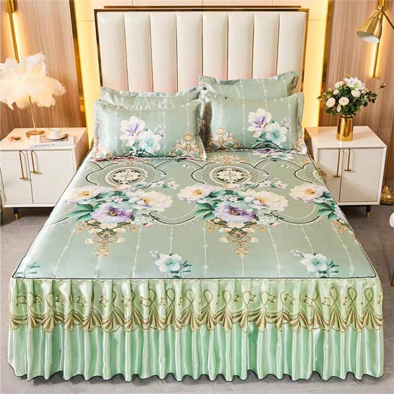 Bed Skirt Style Bedspread Lace Set - Casatrail.com