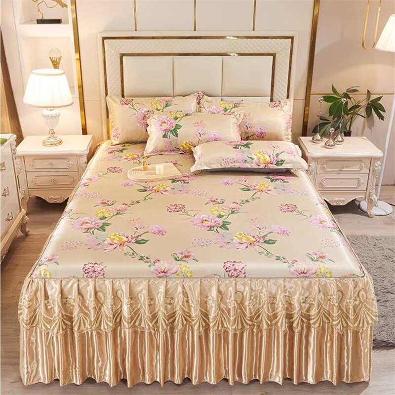 Bed Skirt Style Bedspread Lace Set - Casatrail.com