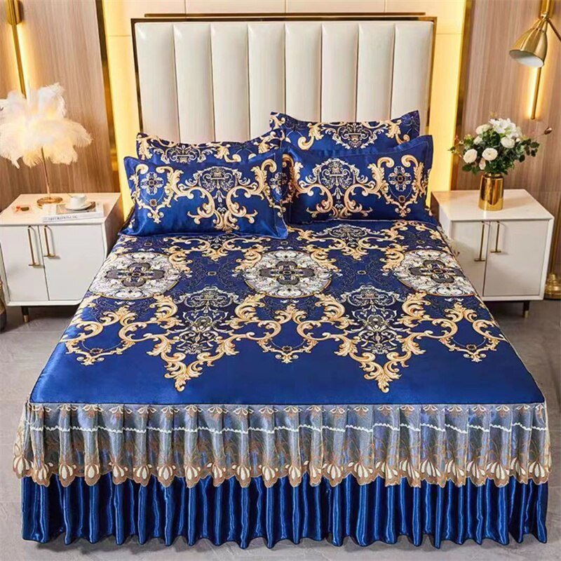 Bed Skirt Style Bedspread Lace Set - Casatrail.com