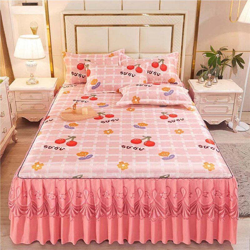 Bed Skirt Style Bedspread Lace Set - Casatrail.com