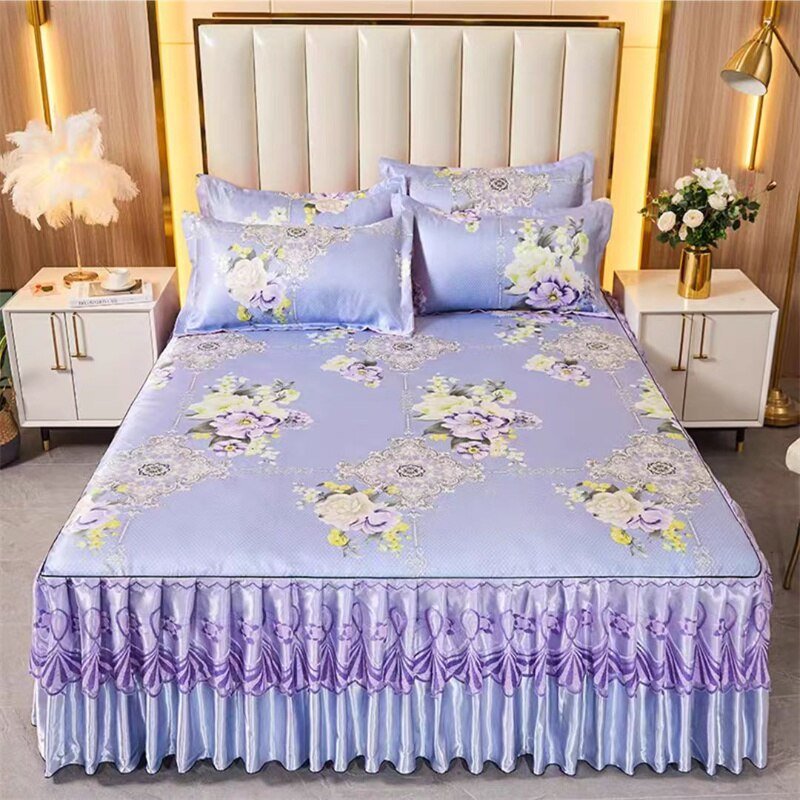 Bed Skirt Style Bedspread Lace Set - Casatrail.com