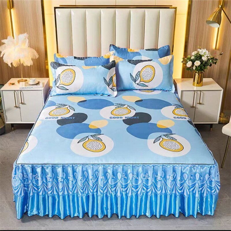 Bed Skirt Style Bedspread Lace Set - Casatrail.com