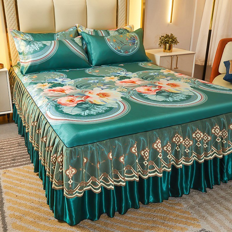 Bed Skirt Style Bedspread Lace Set - Casatrail.com