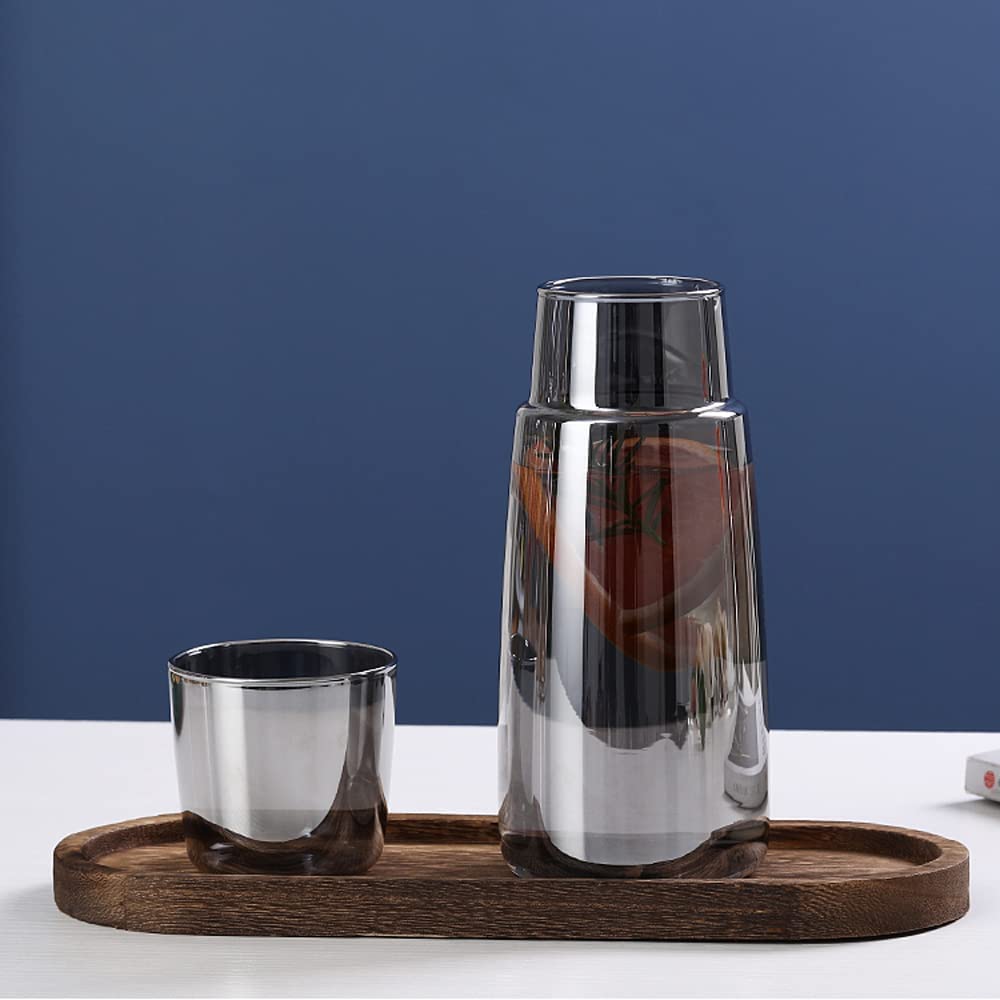 Bedside Carafe with Glass Cup Set - Night Water Pitcher - Bedroom/Guest Room Decor - Casatrail.com