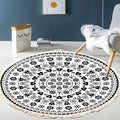 Bedside Mat - Fringe Print Round Rug