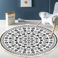 Thumbnail for Bedside Mat - Fringe Print Round Rug - Casatrail.com