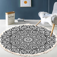 Thumbnail for Bedside Mat - Fringe Print Round Rug - Casatrail.com