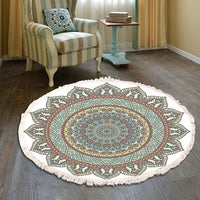 Thumbnail for Bedside Mat - Fringe Print Round Rug - Casatrail.com