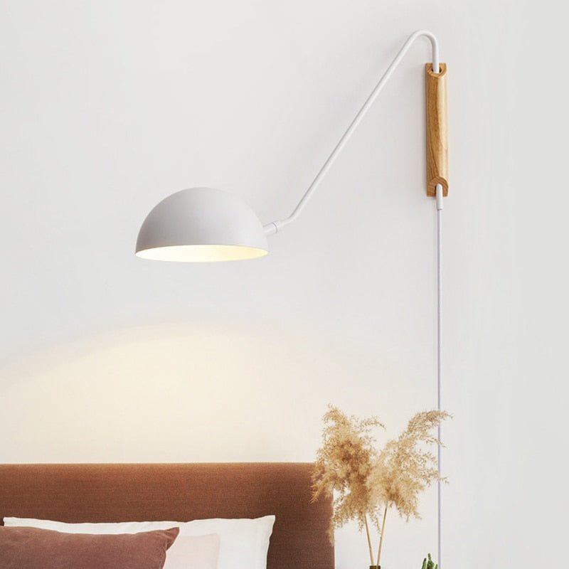 Bedside Wall Lamp With Rotating Swing Arm Hanging Light - Casatrail.com