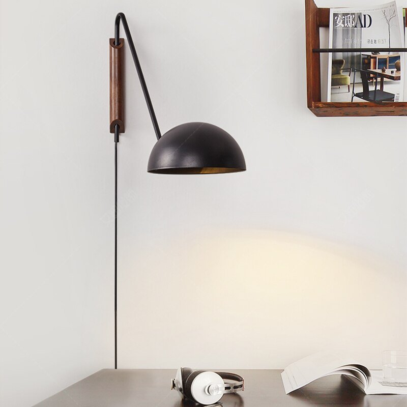 Bedside Wall Lamp With Rotating Swing Arm Hanging Light - Casatrail.com