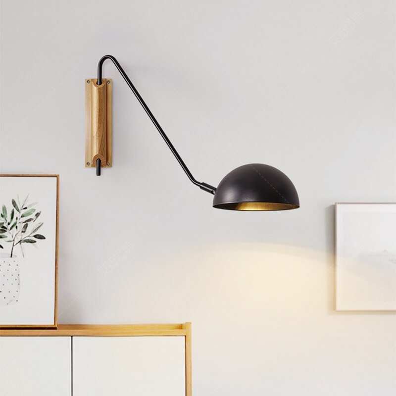 Bedside Wall Lamp With Rotating Swing Arm Hanging Light - Casatrail.com