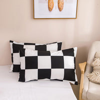 Thumbnail for Black And White Bedding Set - Grid Lattice Bed Linen - Summer Duvet Sets - Casatrail.com