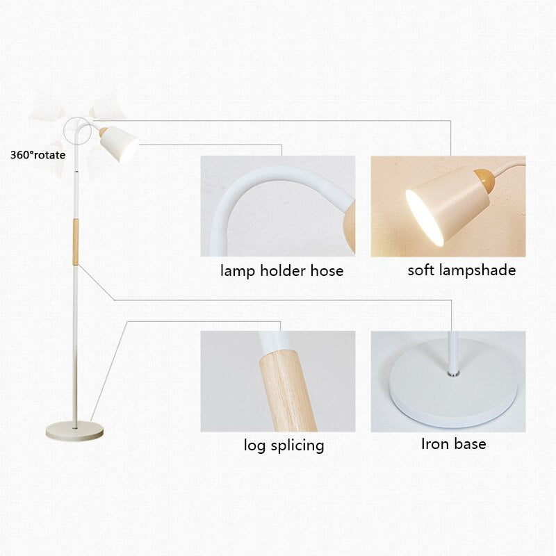 Black LED Floor Lamp Dimmable Adjustable for Dining and Reading - Casatrail.com