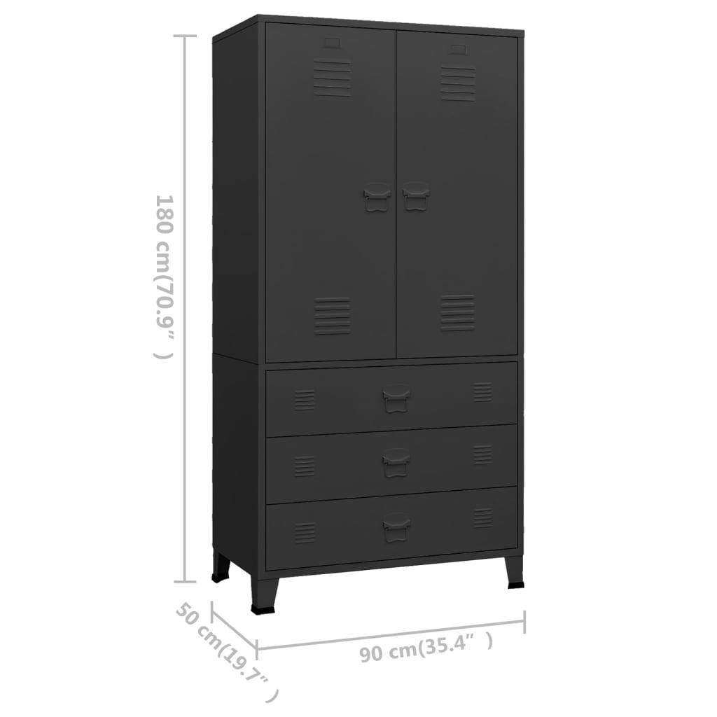 Black Modular Metal Wardrobe Closet - Casatrail.com