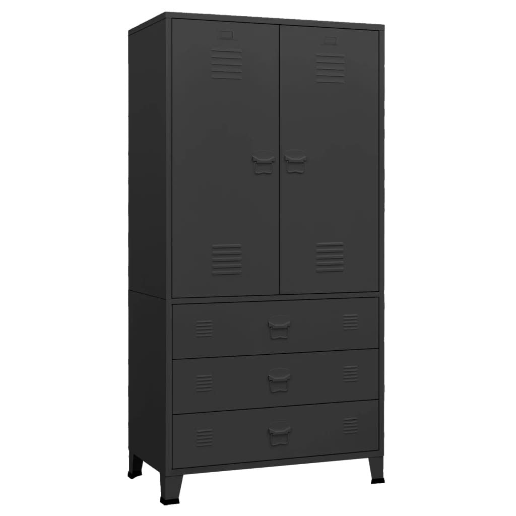 Black Modular Metal Wardrobe Closet - Casatrail.com