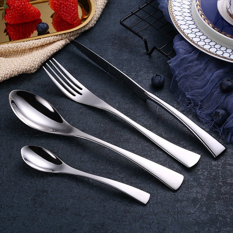 Black Stainless Steel Cutlery Set - Korean Style - Casatrail.com