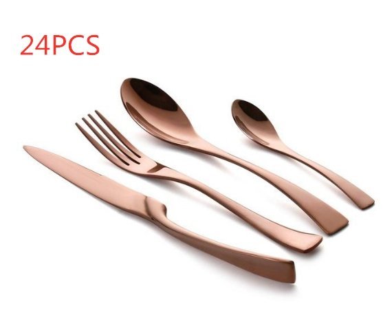 Black Stainless Steel Cutlery Set - Korean Style - Casatrail.com