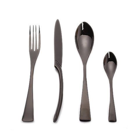 Black Stainless Steel Cutlery Set - Korean Style - Casatrail.com