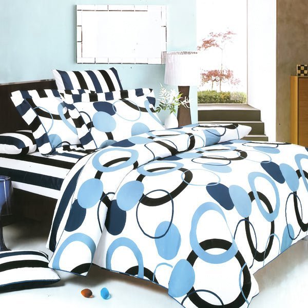 Blancho Artistic Blue Bedsheet - Casatrail.com
