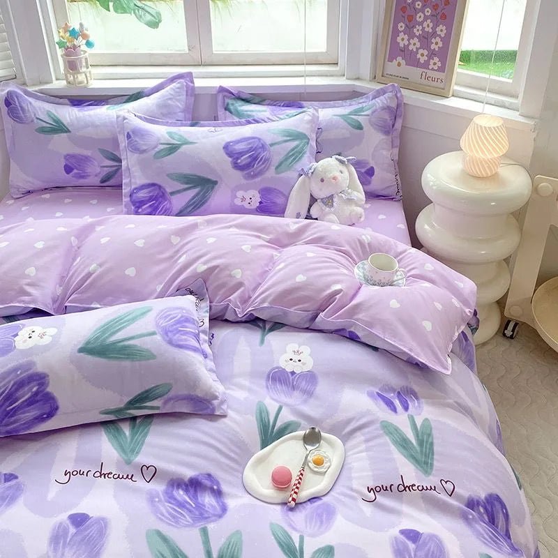 Blue Flower Duvet Cover Set - Casatrail.com