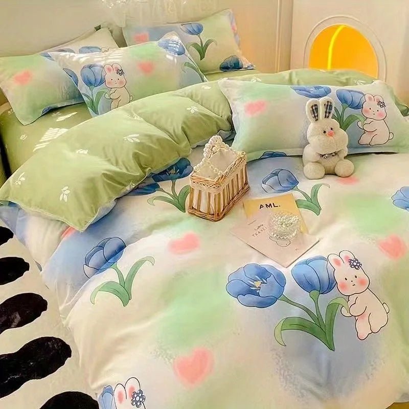 Blue Flower Duvet Cover Set - Casatrail.com