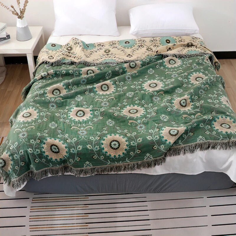 Bohemian Style Cotton Throw Blanket - Casatrail.com