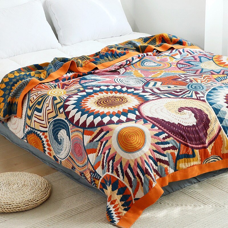 Boho Bedspread for King and Queen Size Beds - Pure Cotton - Casatrail.com