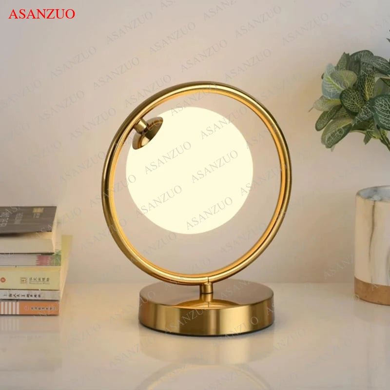 Brass Glass Bedside Reading Light - Casatrail.com