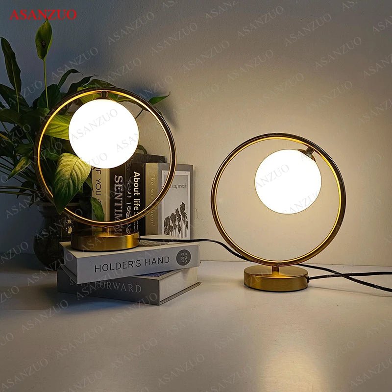 Brass Glass Bedside Reading Light - Casatrail.com