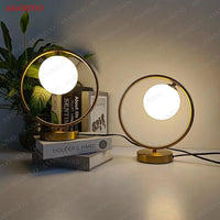 Thumbnail for Brass Glass Bedside Reading Light - Casatrail.com