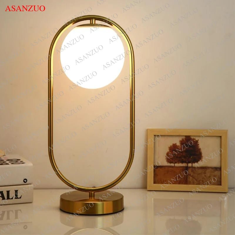 Brass Glass Bedside Reading Light - Casatrail.com