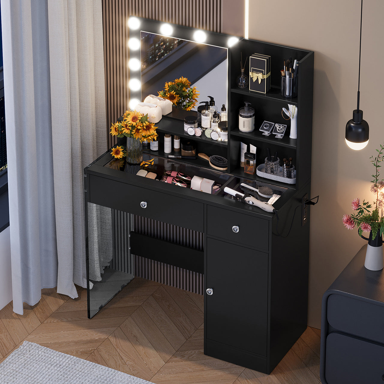 Dressing Table With 2 Drawers And Cabinet