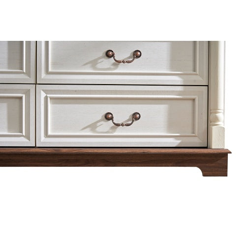 10 Drawer Dresser Chest For Bedroom With Wooden Base And Riser Trim