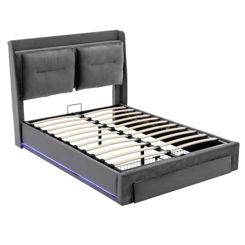 Upholstered King Size Hydraulic Bed