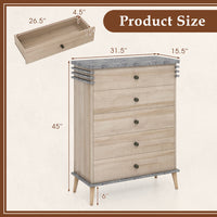 Thumbnail for Farmhouse Chest Dresser Of Drawers Tall Storage Organizer