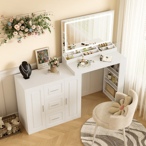 Dressing Table With 3 Drawers And 2 Cabinets