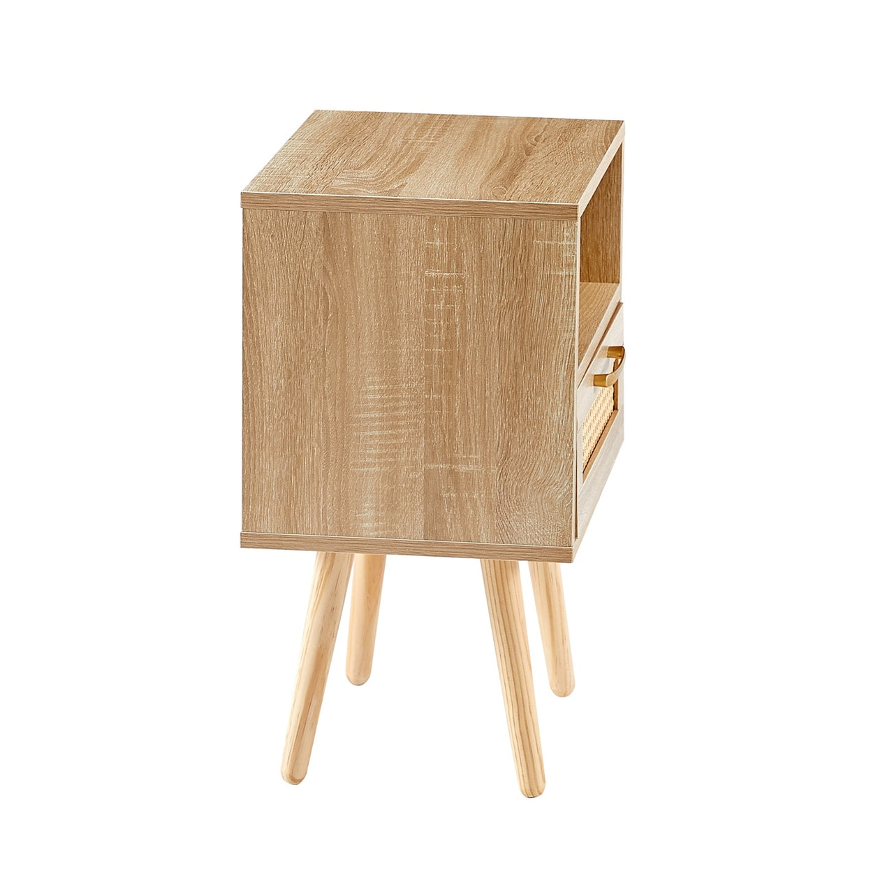 Rattan End Table With Drawer