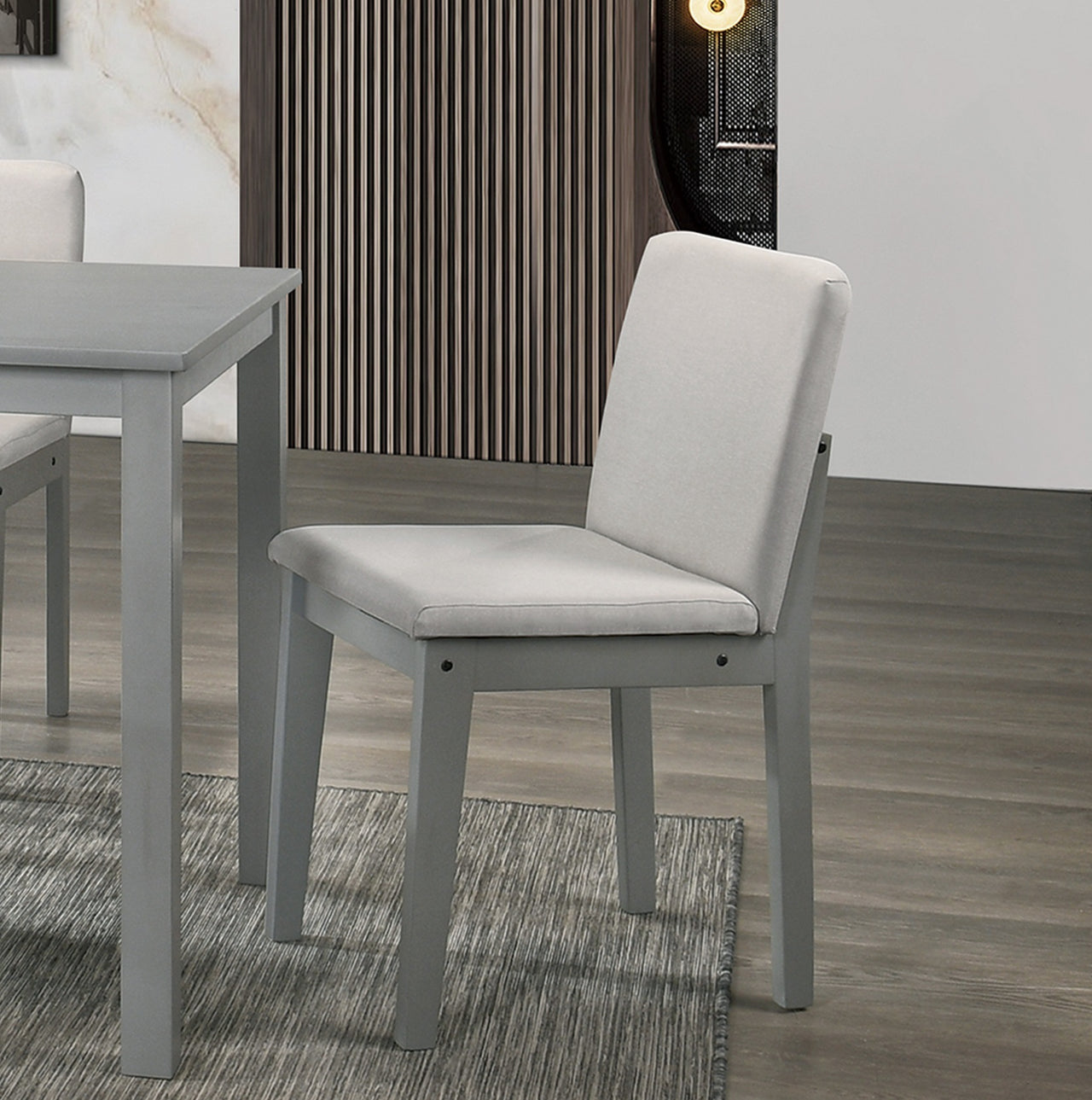 Grey Finish 5 Piece Dining Room Set Dining Table