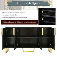 Thumbnail for Modern Sideboard With Four Doors, Metal Handles And Legs, And Adjustable Shelf Kitchen Cabinets