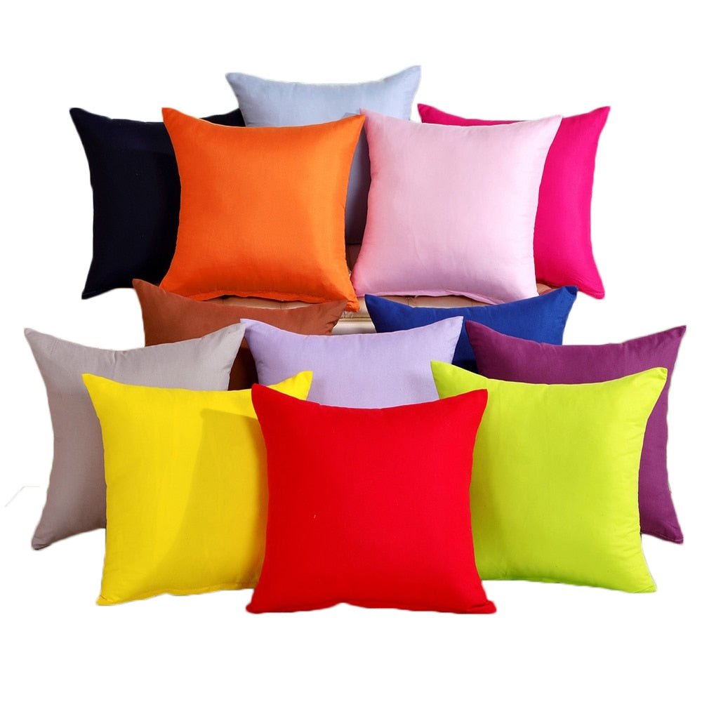 Candy Color Solid Throw Pillow Case for Decor - Casatrail.com