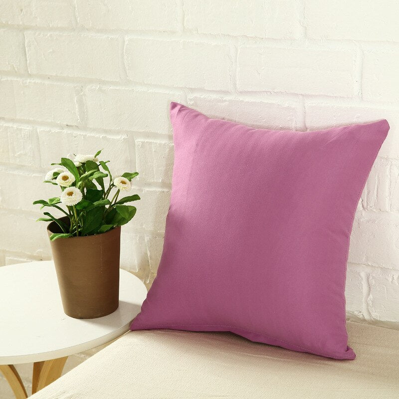 Candy Color Solid Throw Pillow Case for Decor - Casatrail.com