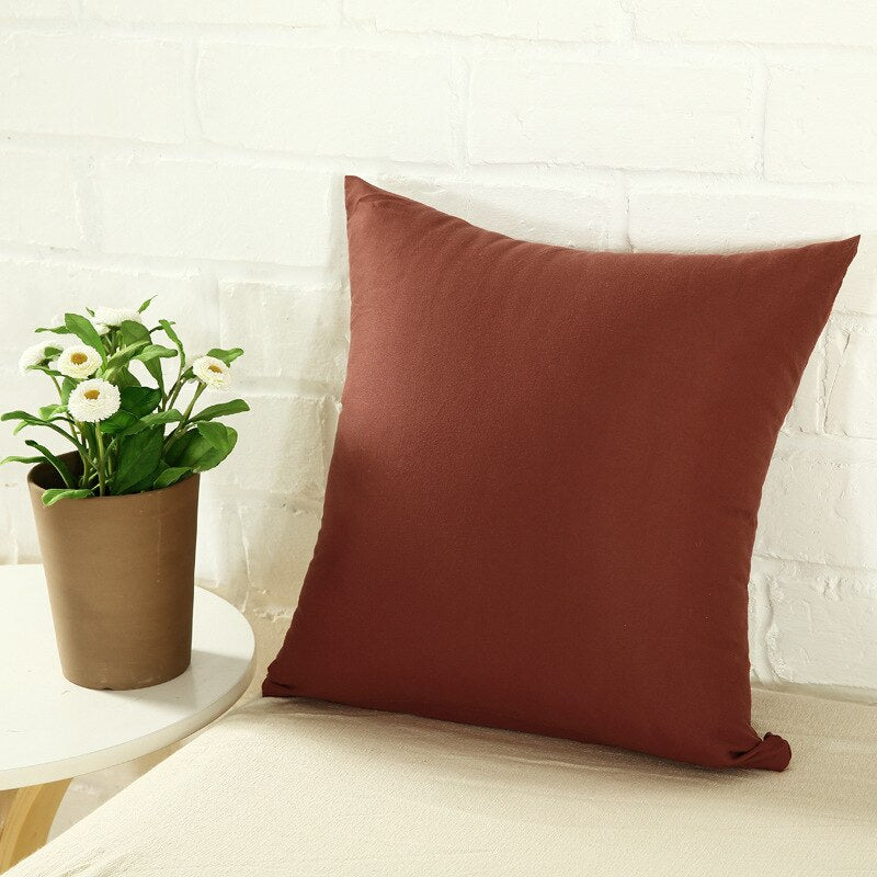 Candy Color Solid Throw Pillow Case for Decor - Casatrail.com