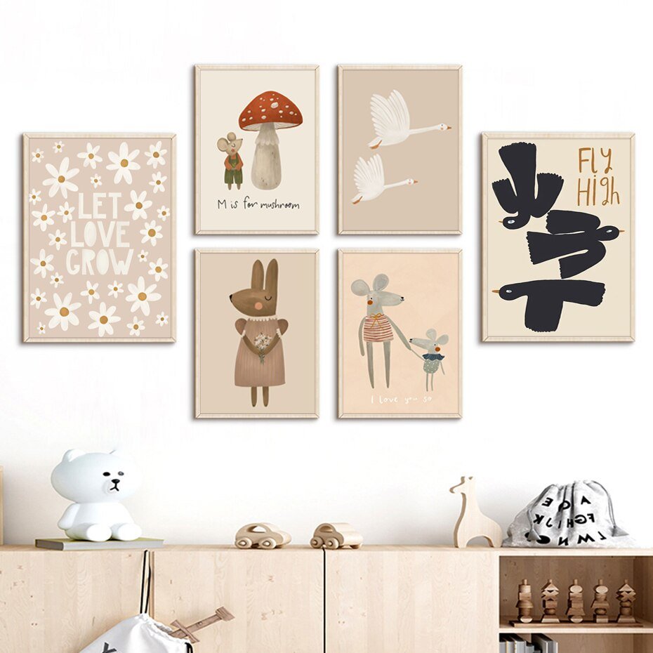 Cartoon Animal Wall Art for Baby Room - Casatrail.com